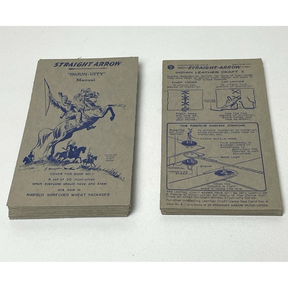 Vintage 1949 1950 Nabisco Straight Arrow Cards Books 1 2 Lot 44 w Cover